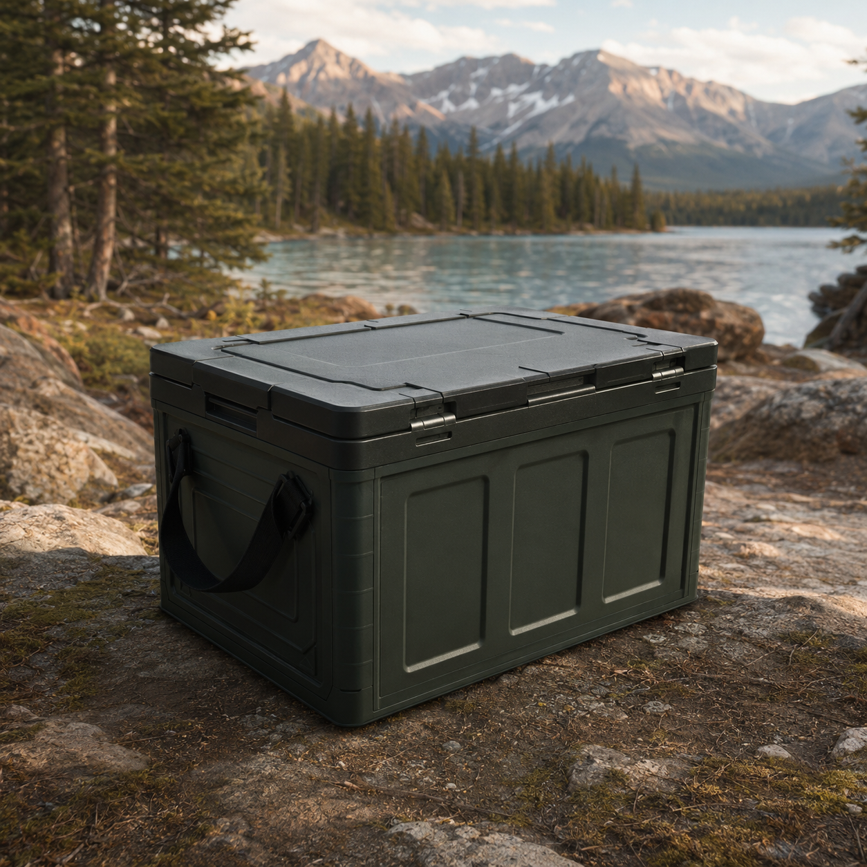 Folding camping storage box