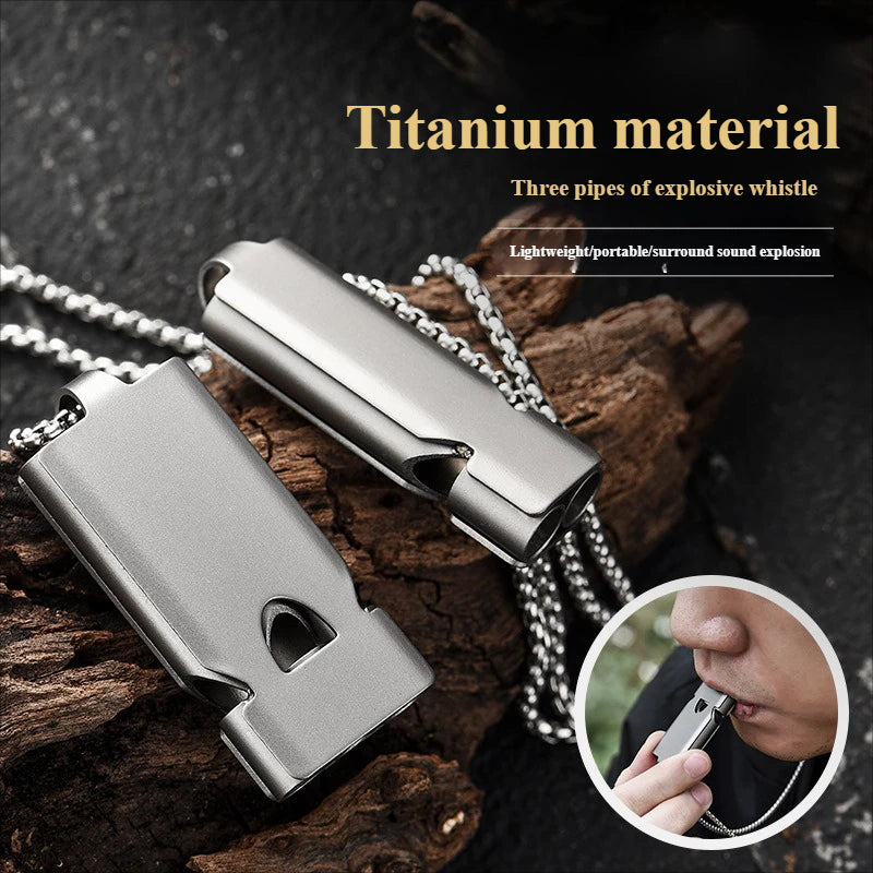 Titanium alloy three-tube whistle