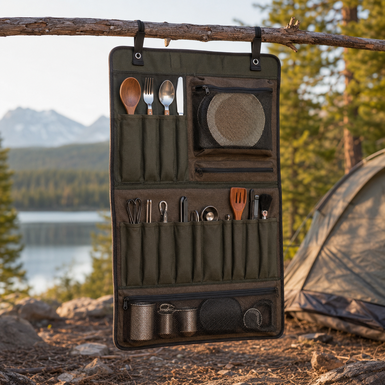 Hanging Camping Tableware Organizer – main product image
