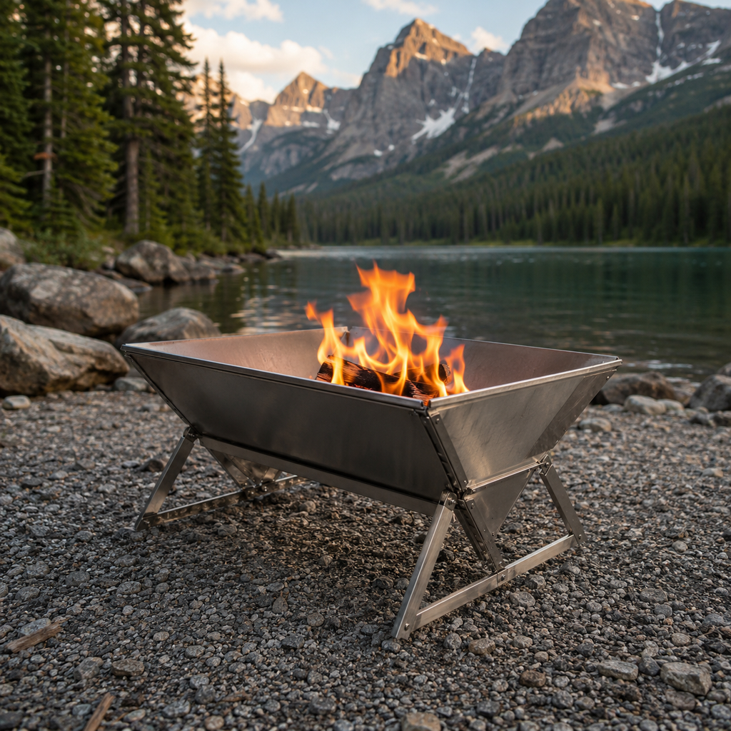 Folding Stainless-Steel Fire Pit – main product image